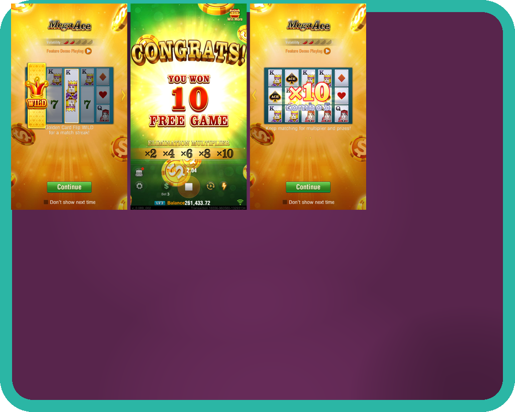 Mega Ace · Tangkapan Layar Aplikasi RTZZ